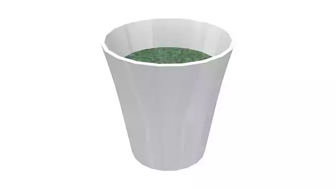 Classic Curved White Ceramic Plant Pot