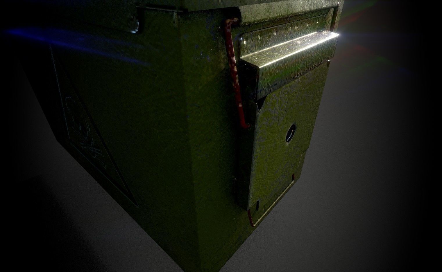 M2A2 Ammo Cans metallic Crate Low-poly 3D model_8