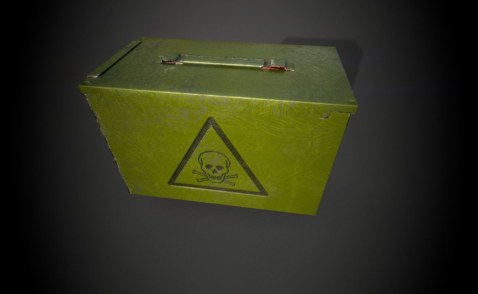 M2A2 Ammo Cans metallic Crate Low-poly 3D model_5