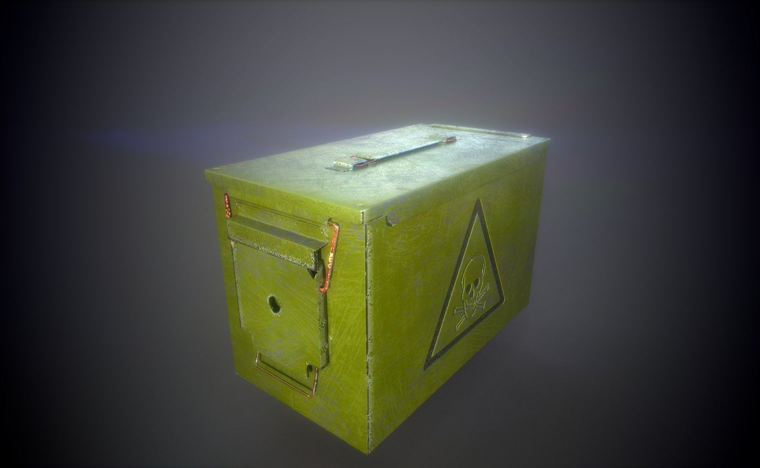 M2A2 Ammo Cans metallic Crate Low-poly 3D model_2