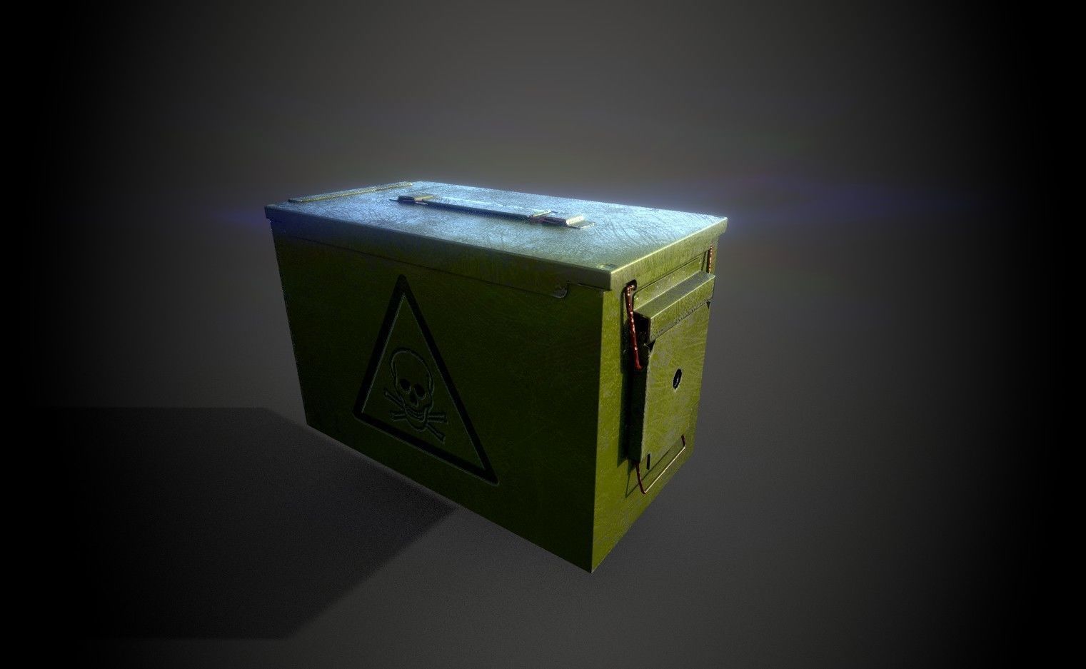 M2A2 Ammo Cans metallic Crate Low-poly 3D model_1