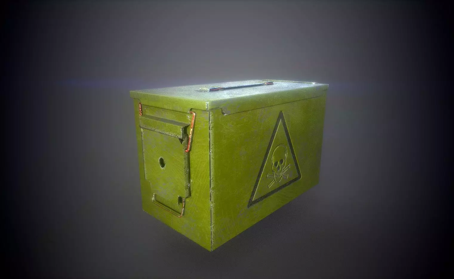 M2A2 Ammo Cans metallic Crate Low-poly 3D model_0