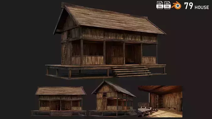 Old Wooden Shed Building House 4K Textures GameReady 79
