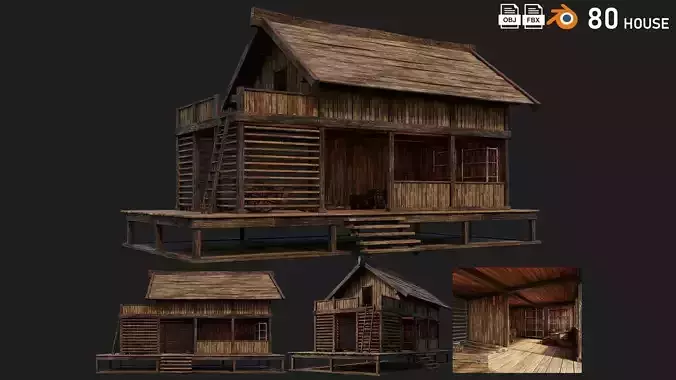 Old Wooden Shed Building House 4K Textures GameReady 80