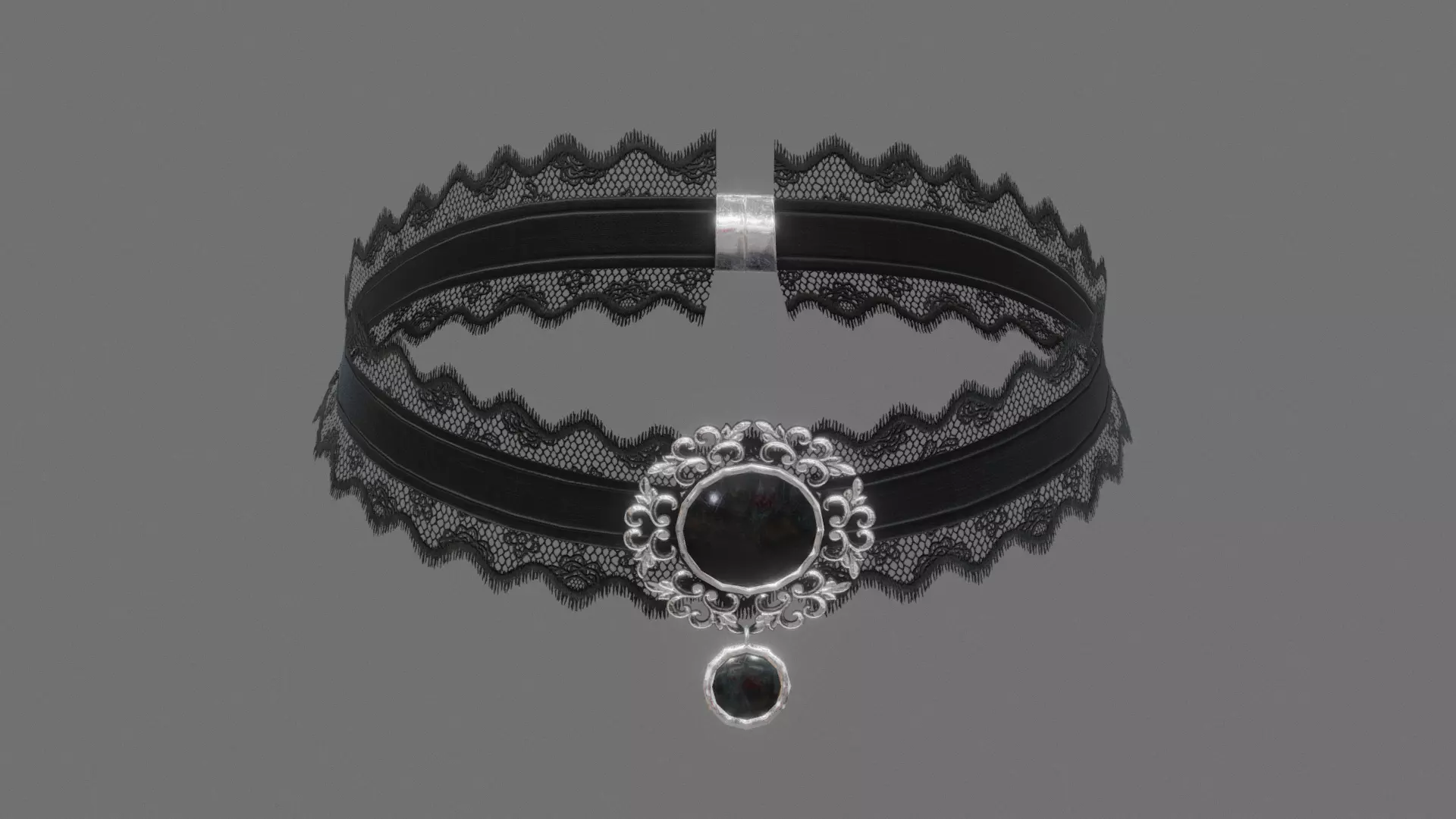 Victorian Lace Choker Low-poly 3D model_0