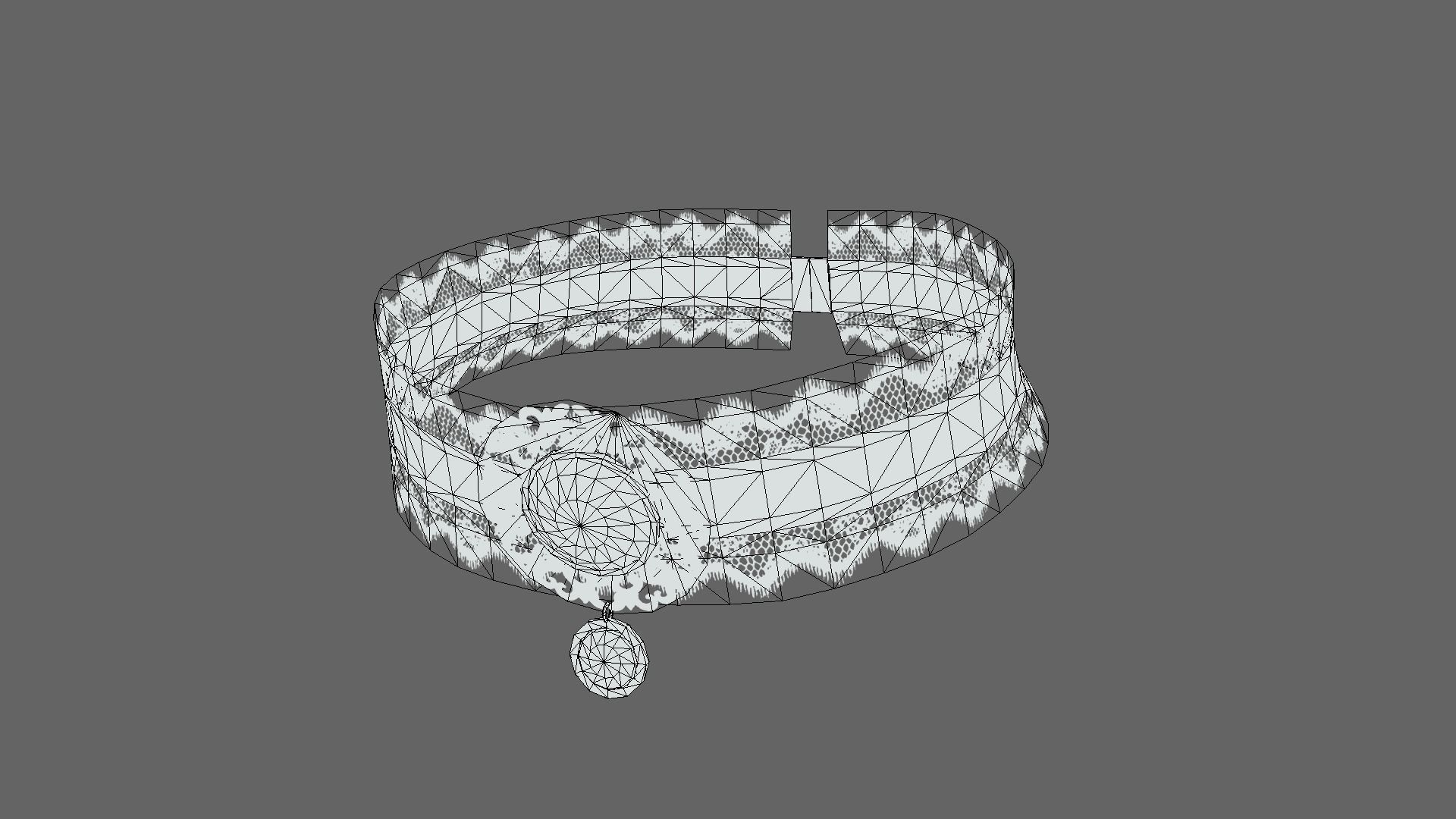 Victorian Lace Choker Low-poly 3D model_3