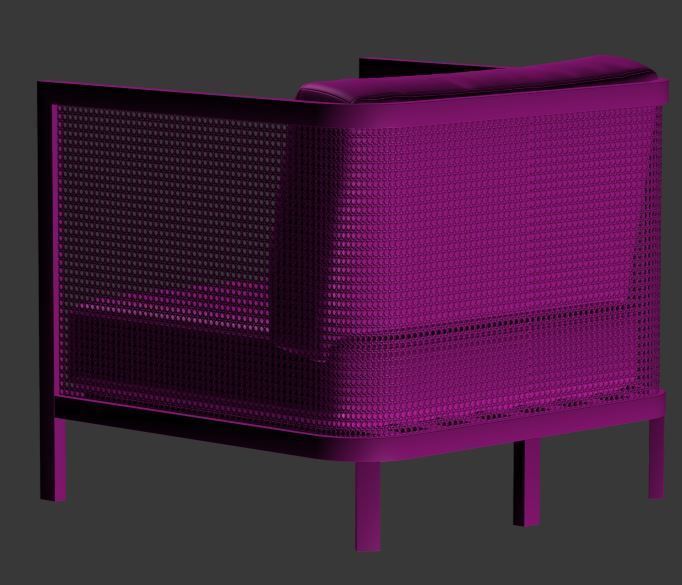 Wicker armchair Low-poly 3D model_12