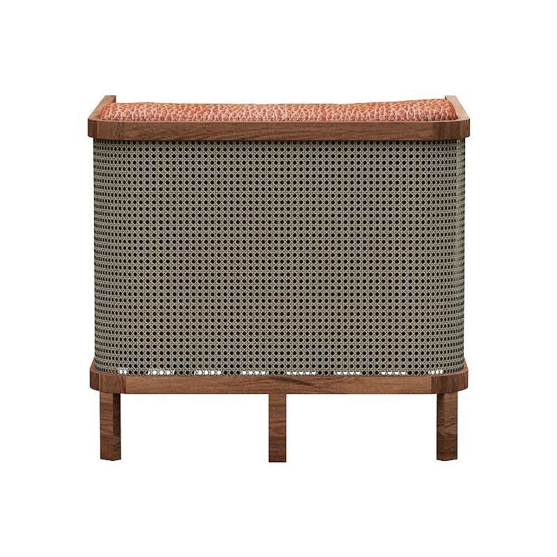 Wicker armchair Low-poly 3D model_5