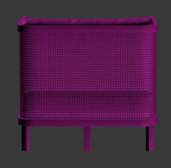 Wicker armchair Low-poly 3D model_11