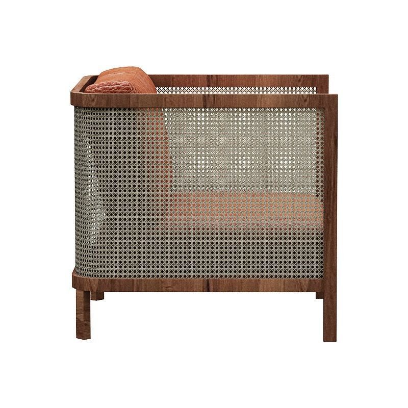 Wicker armchair Low-poly 3D model_3