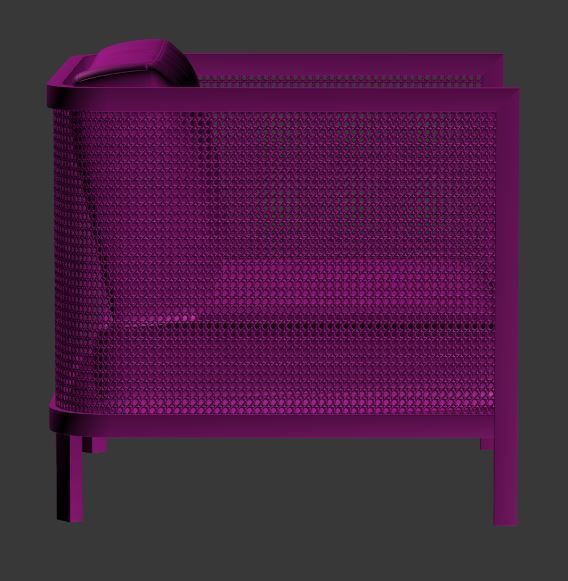 Wicker armchair Low-poly 3D model_9