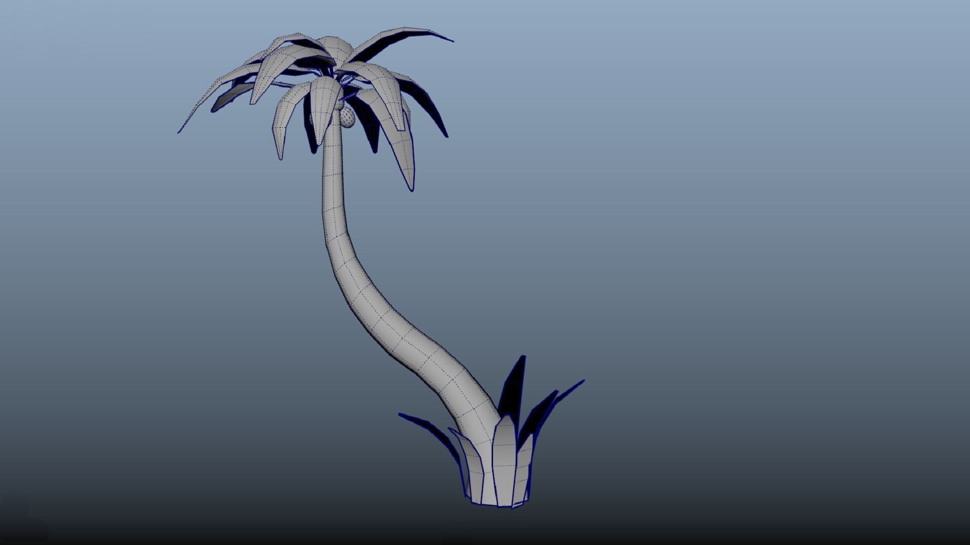 Stylized palm tree PBR low-poly game ready Low-poly 3D model_5