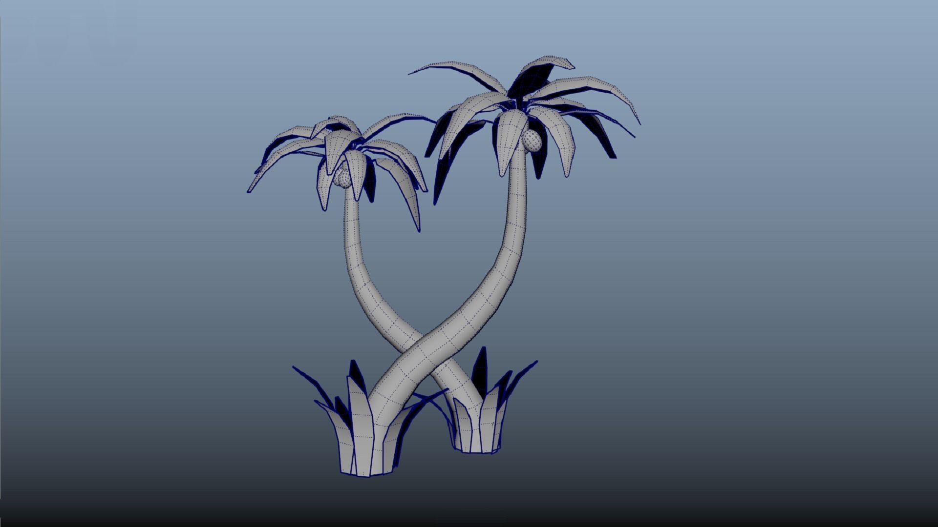 Stylized palm tree PBR low-poly game ready Low-poly 3D model_6