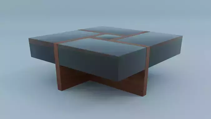 Modern square table Free 3D model