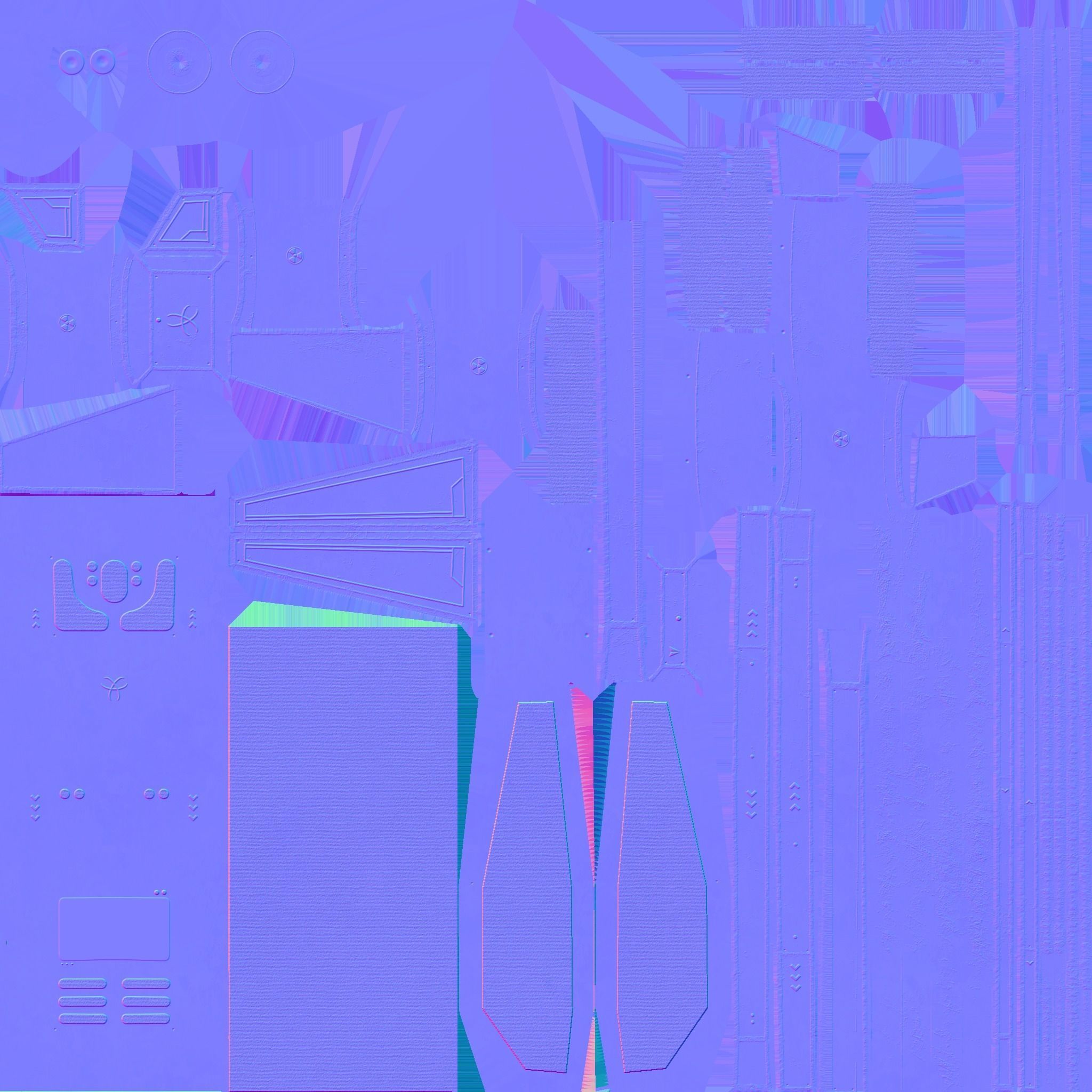 SciFi Backpack F01 Dark Metal - Fashion Character Design Low-poly 3D model_23