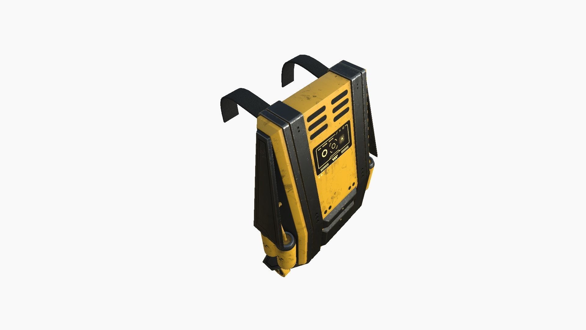 SciFi Backpack F02 Yellow - Fashion Character Design Low-poly 3D model_4