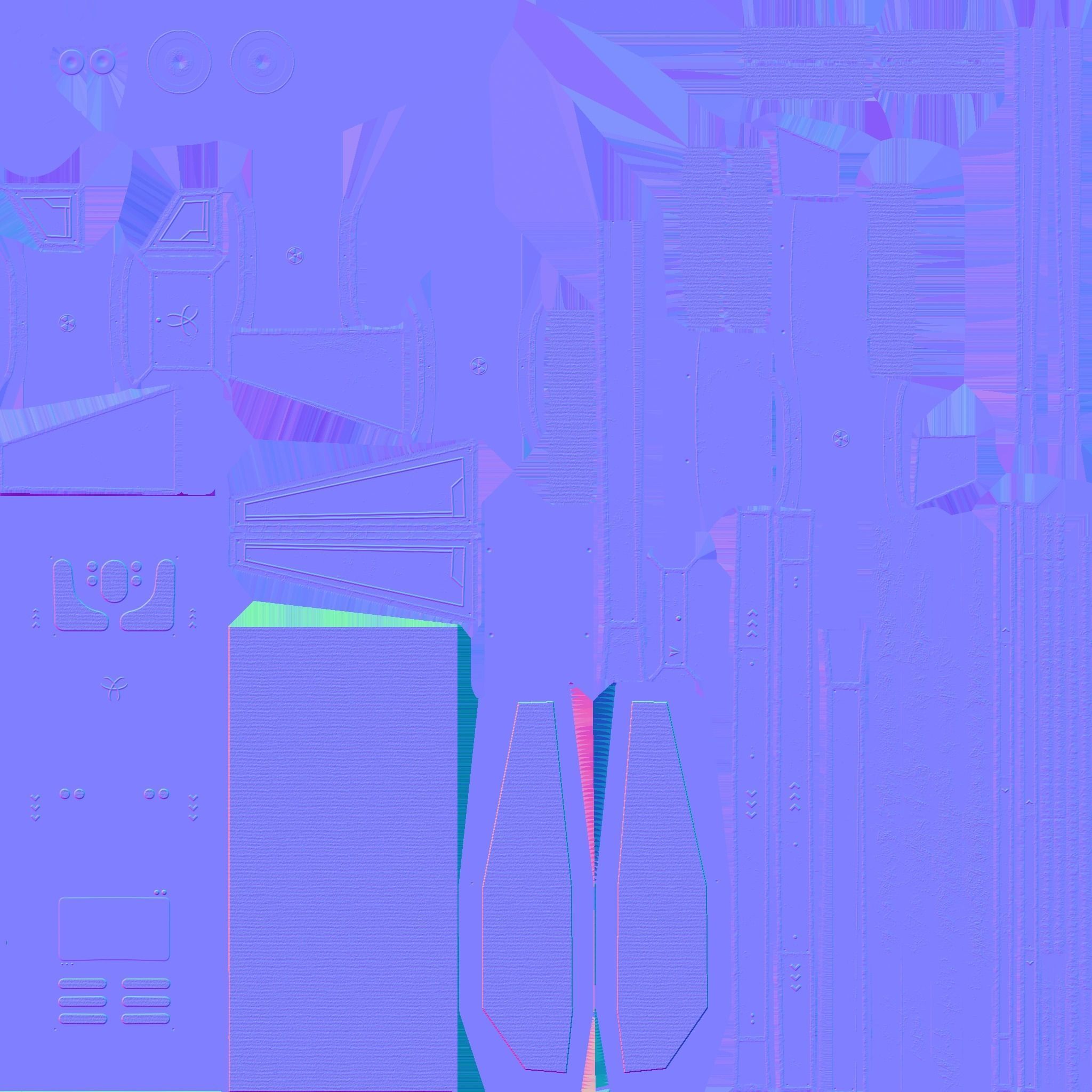 SciFi Backpack F02 Yellow - Fashion Character Design Low-poly 3D model_23