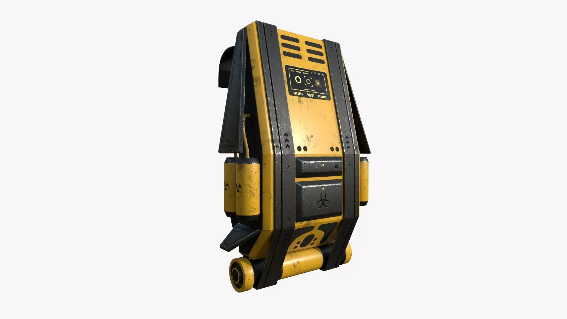 SciFi Backpack F02 Yellow - Fashion Character Design Low-poly 3D model_0