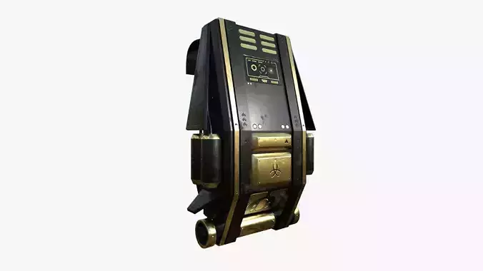 SciFi Backpack F03 Black Gold - Fashion Character Design Low-poly 3D model