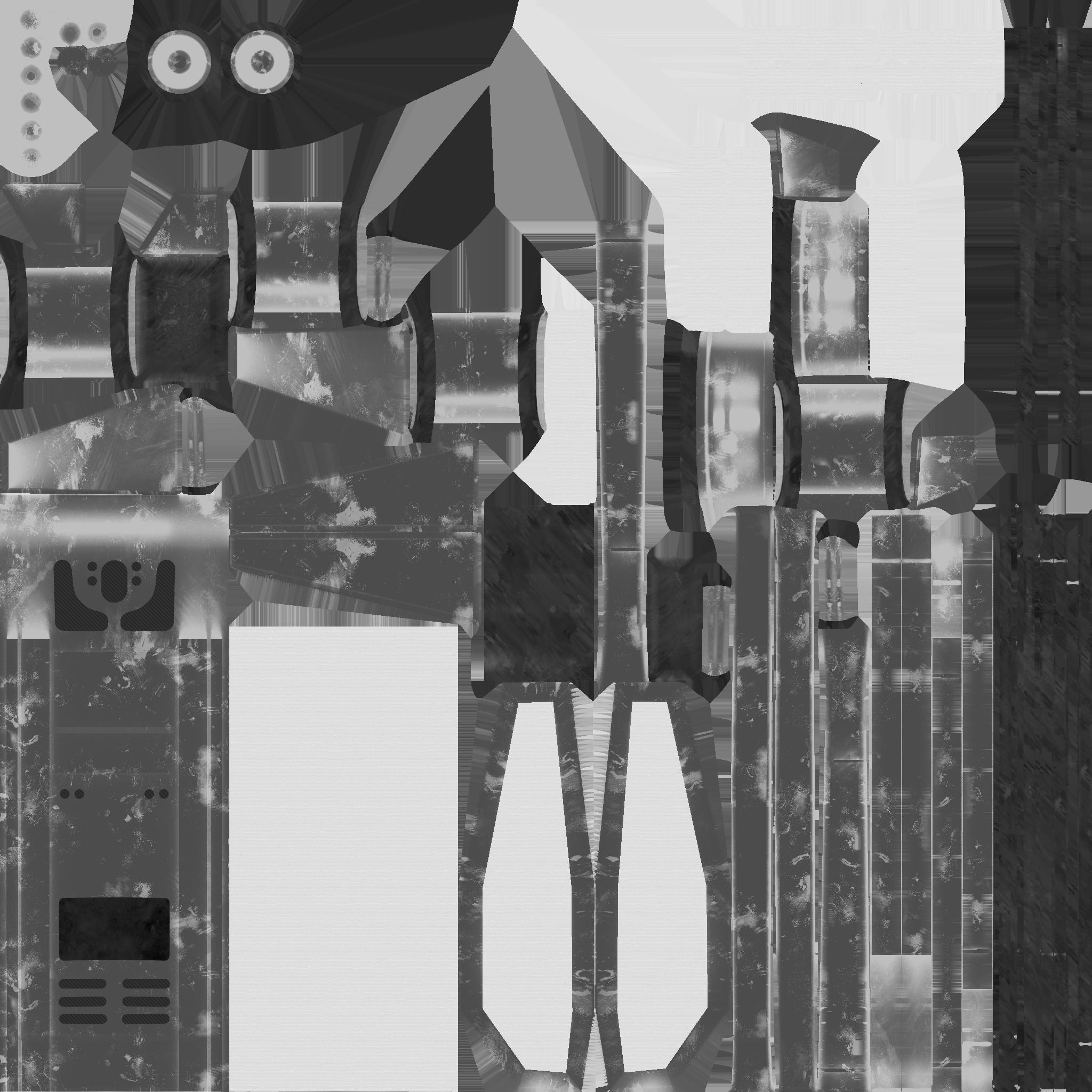 SciFi Backpack F03 Black Gold - Fashion Character Design Low-poly 3D model_24