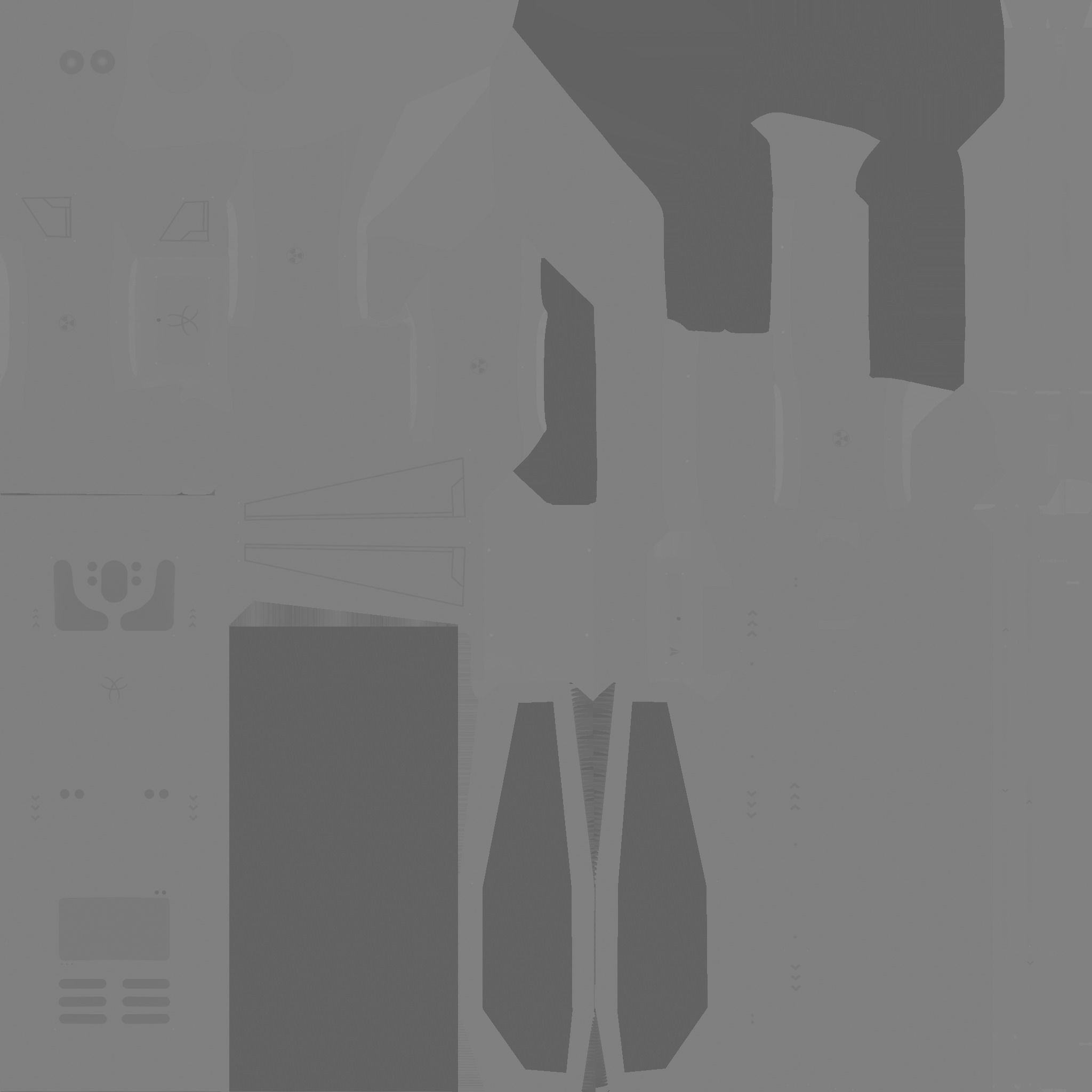 SciFi Backpack F03 Black Gold - Fashion Character Design Low-poly 3D model_21