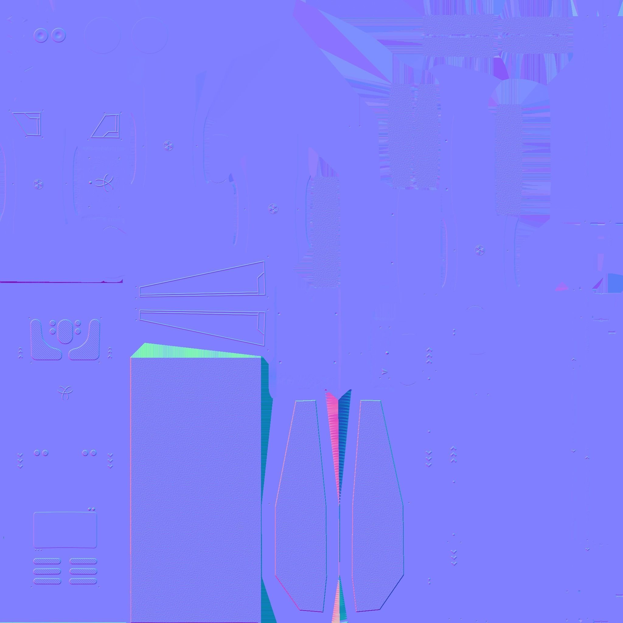 SciFi Backpack F03 Black Gold - Fashion Character Design Low-poly 3D model_23