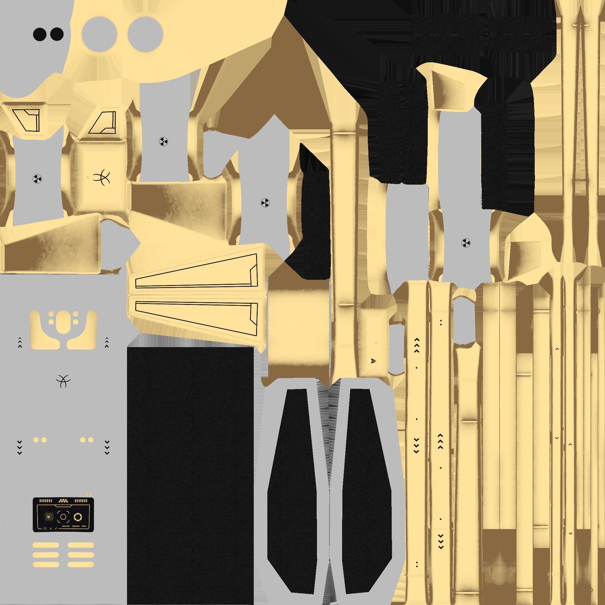 SciFi Backpack F04 White Gold - Fashion Character Design Low-poly 3D model_19