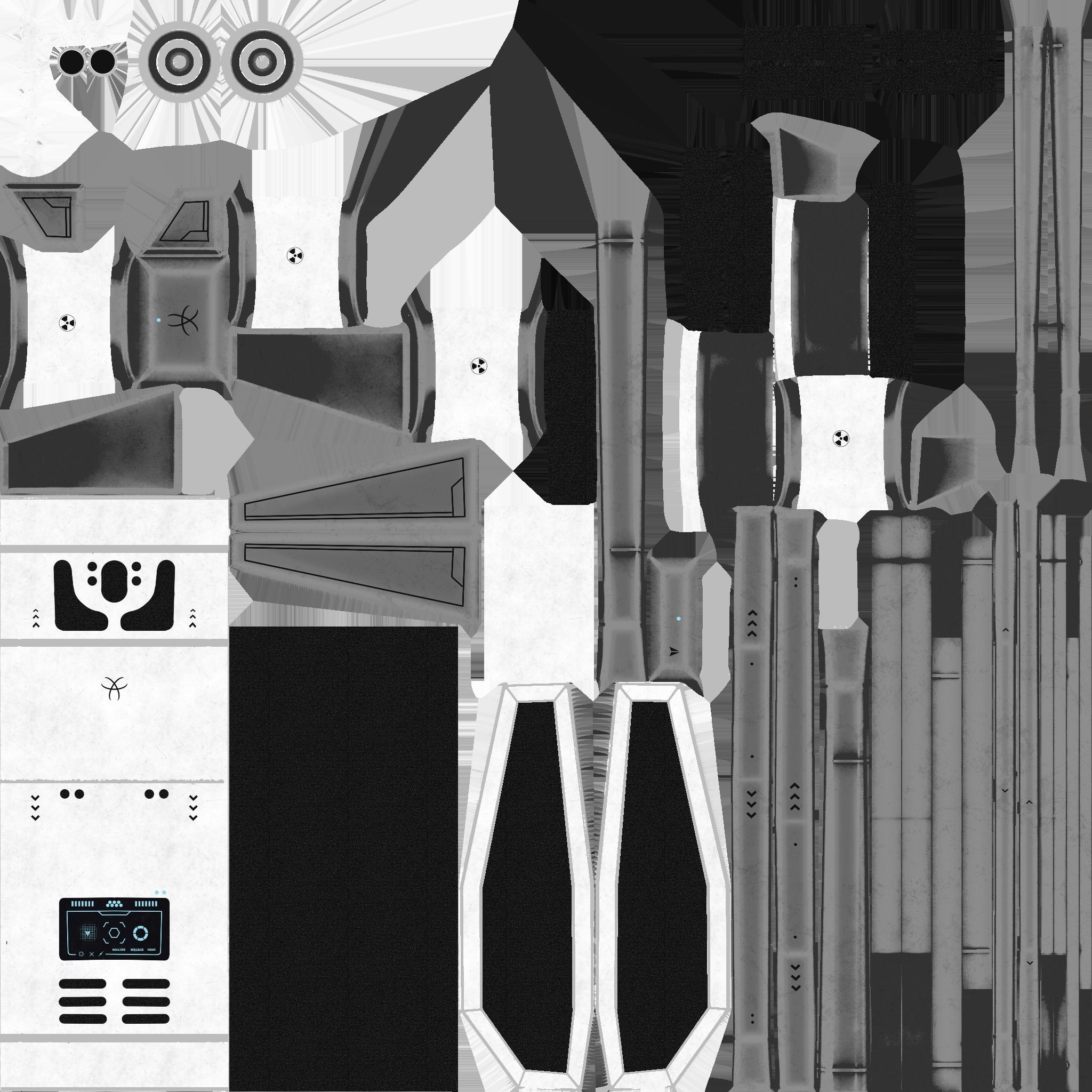 SciFi Backpack F05 Steel Bright - Fashion Character Design Low-poly 3D model_19