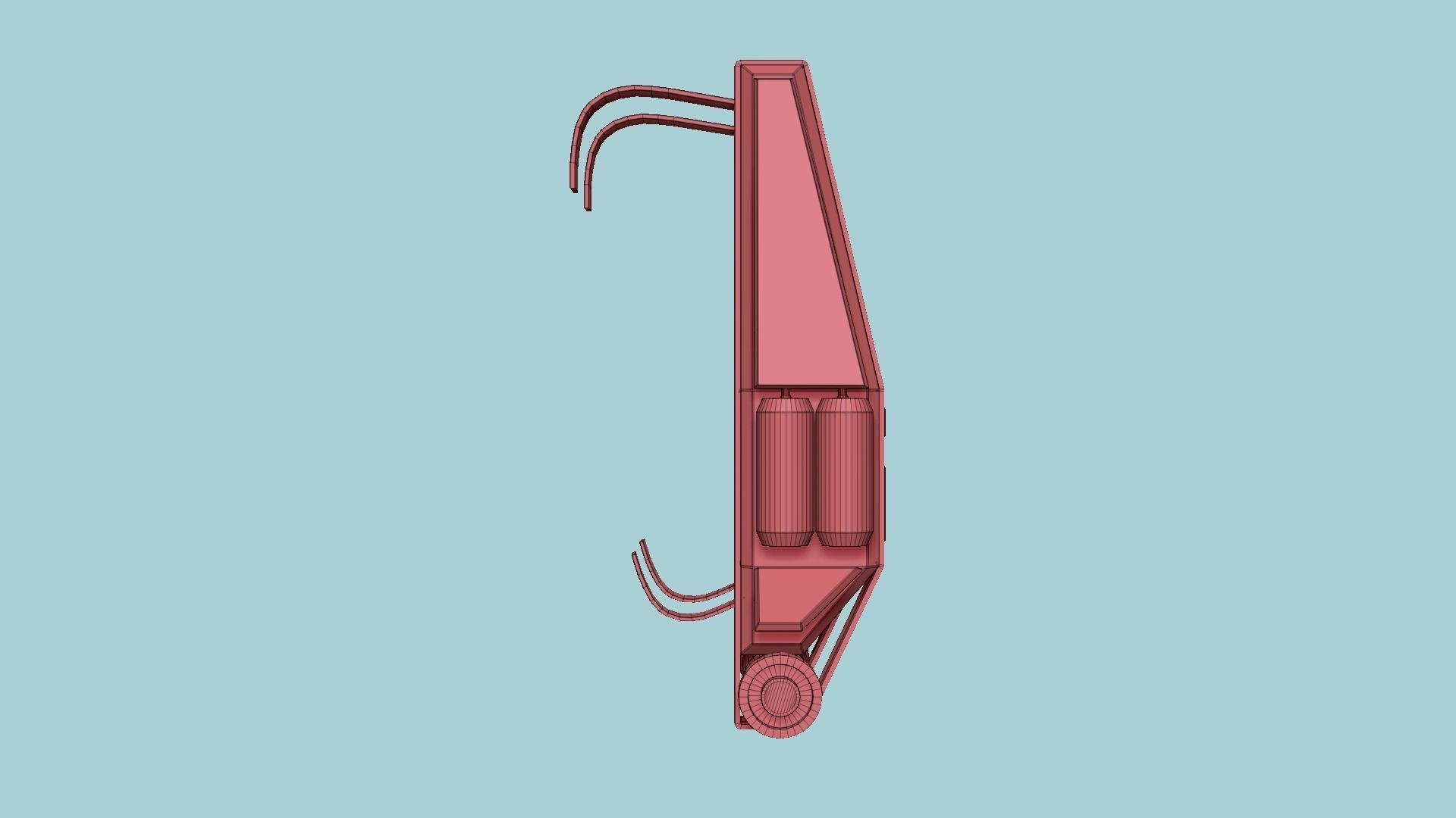 SciFi Backpack F05 Steel Bright - Fashion Character Design Low-poly 3D model_16