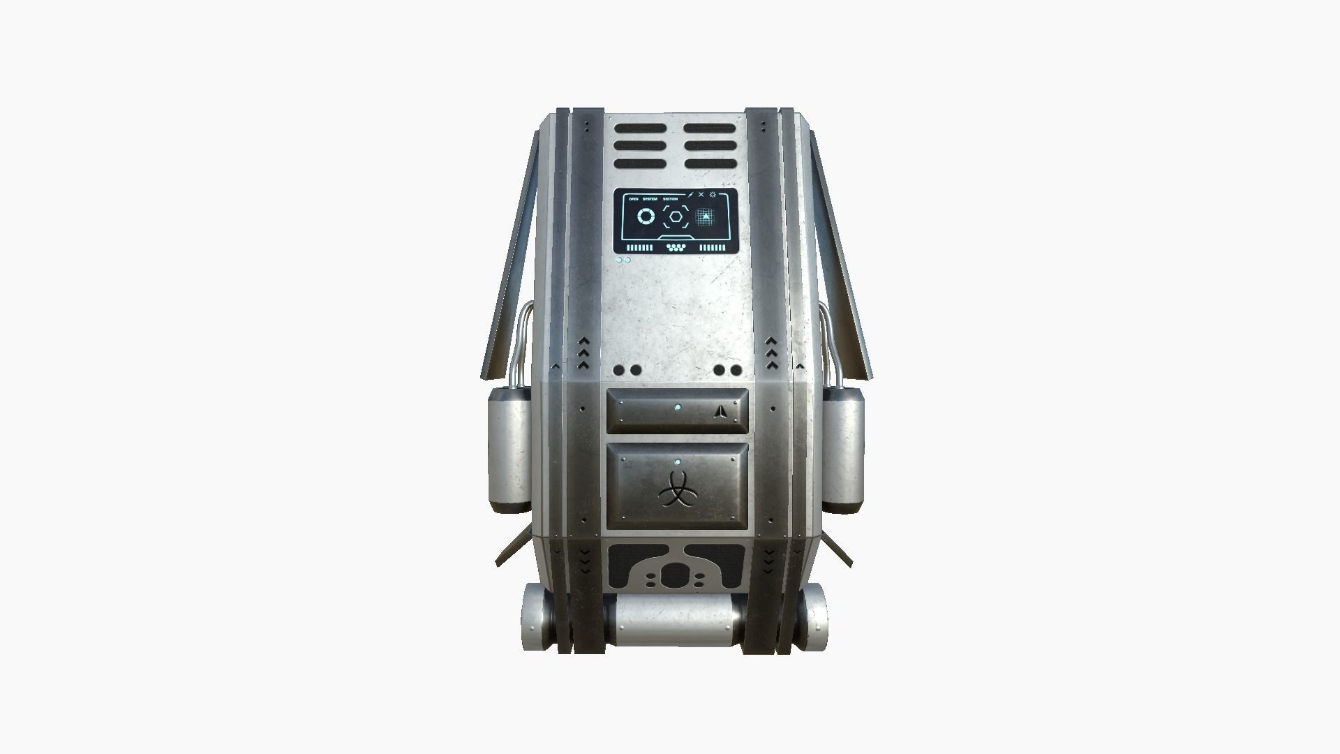 SciFi Backpack F05 Steel Bright - Fashion Character Design Low-poly 3D model_1