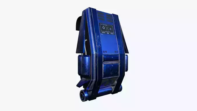 SciFi Backpack F06 Blue - Fashion Character Design Low-poly 3D model