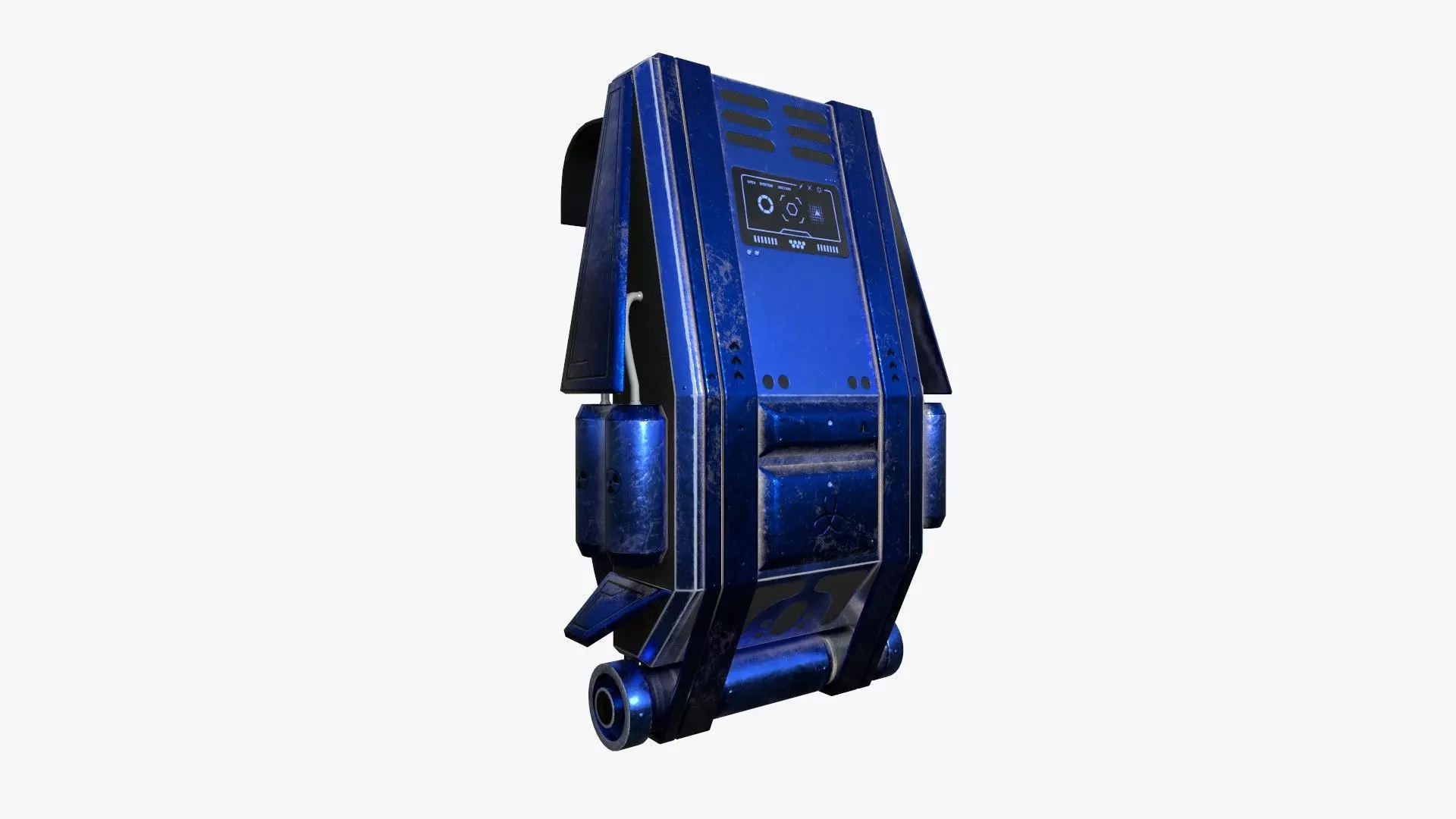 SciFi Backpack F06 Blue - Fashion Character Design Low-poly 3D model_0