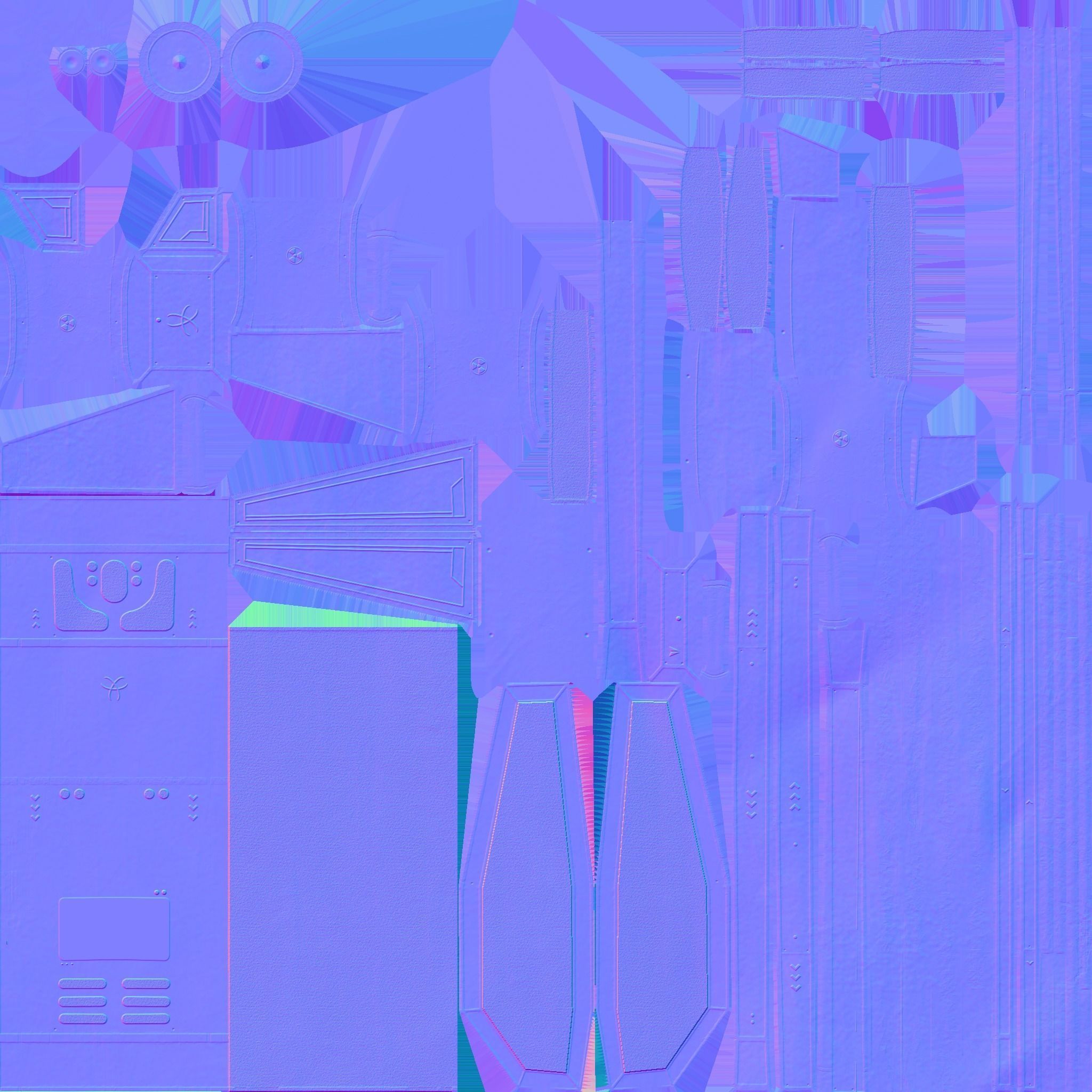 SciFi Backpack F06 Blue - Fashion Character Design Low-poly 3D model_23