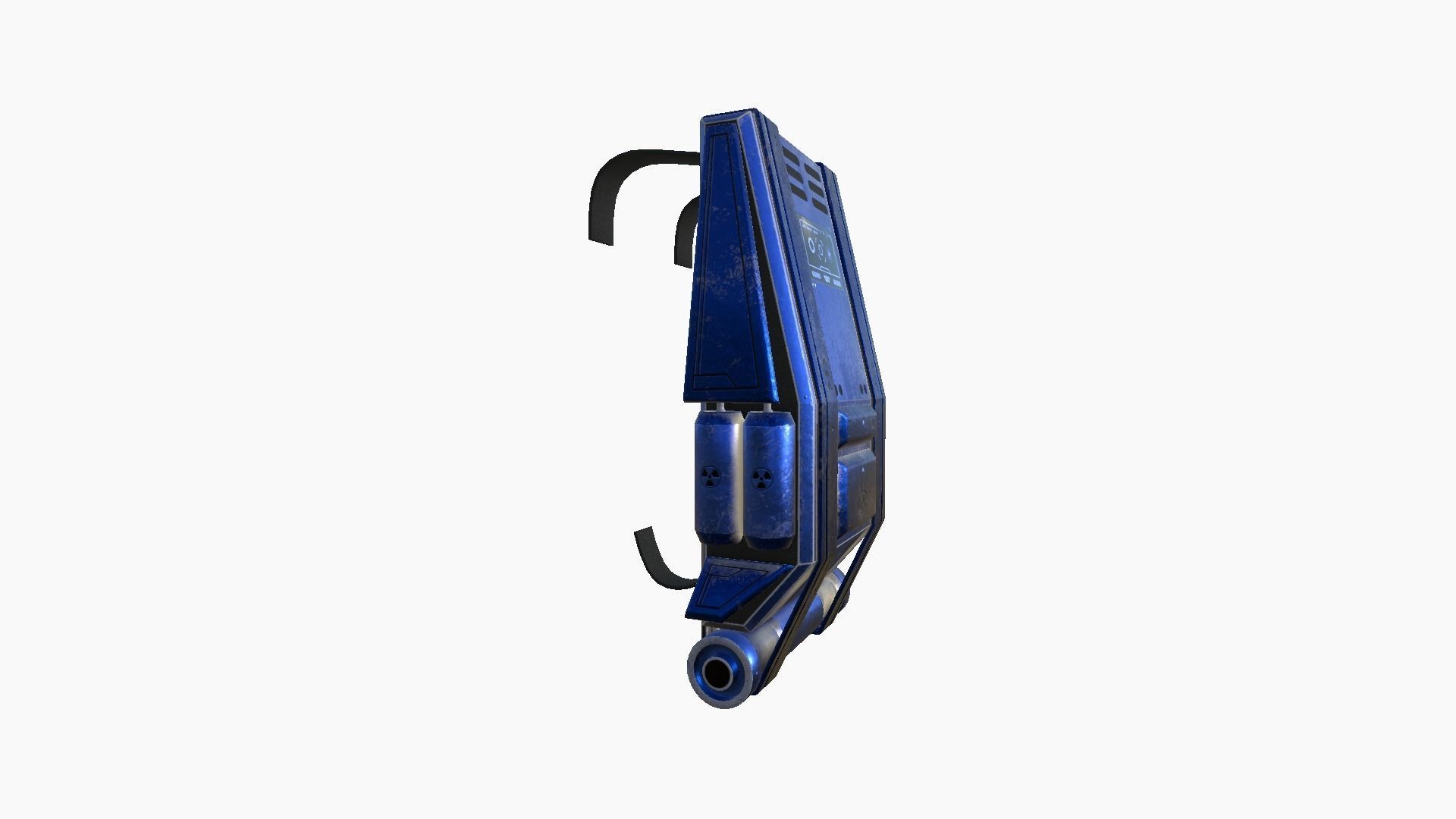 SciFi Backpack F06 Blue - Fashion Character Design Low-poly 3D model_2