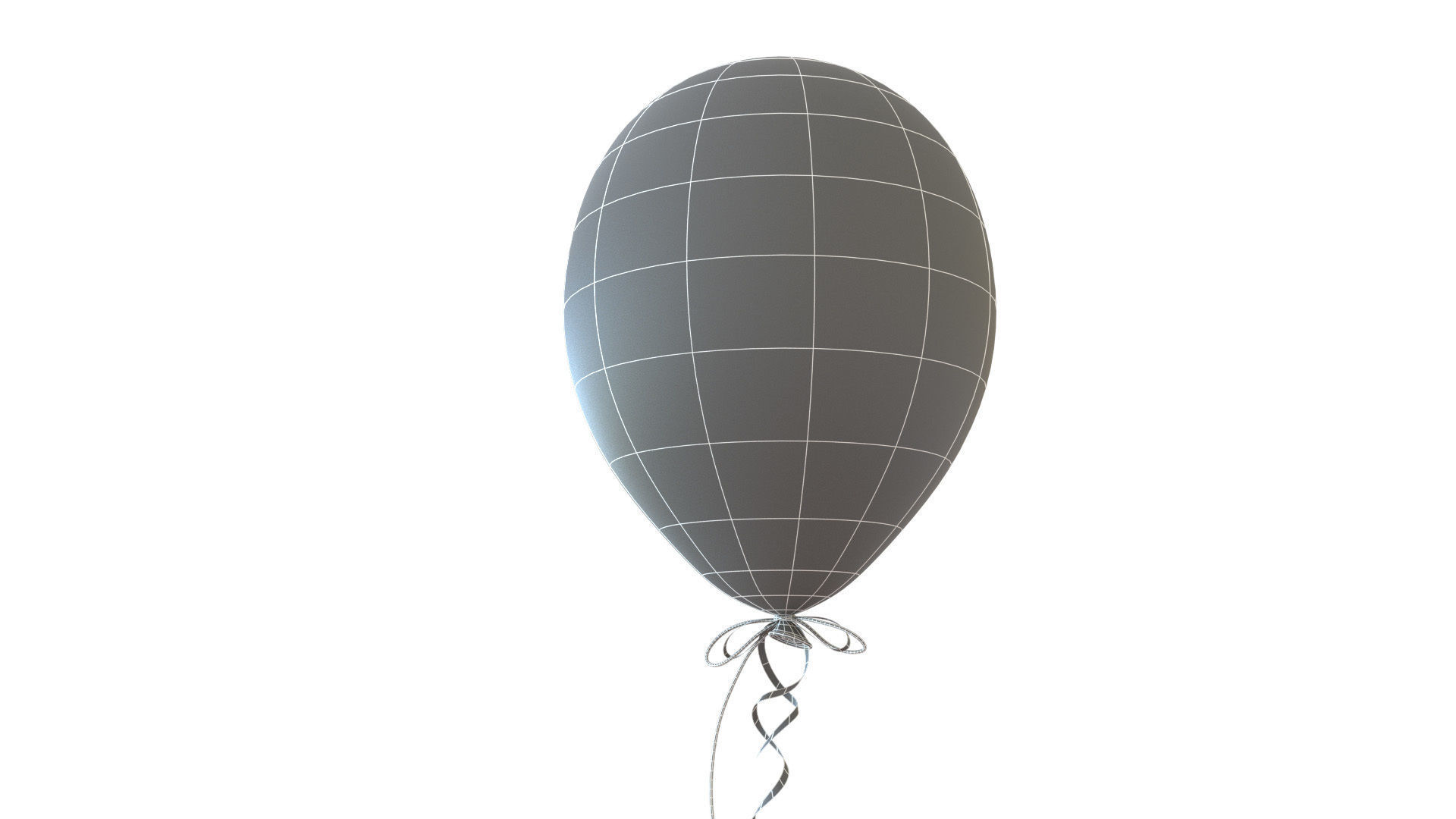 Metallic balloons Low-poly 3D model_12