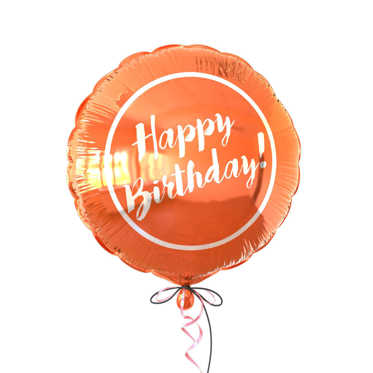 Metallic balloons Low-poly 3D model_7