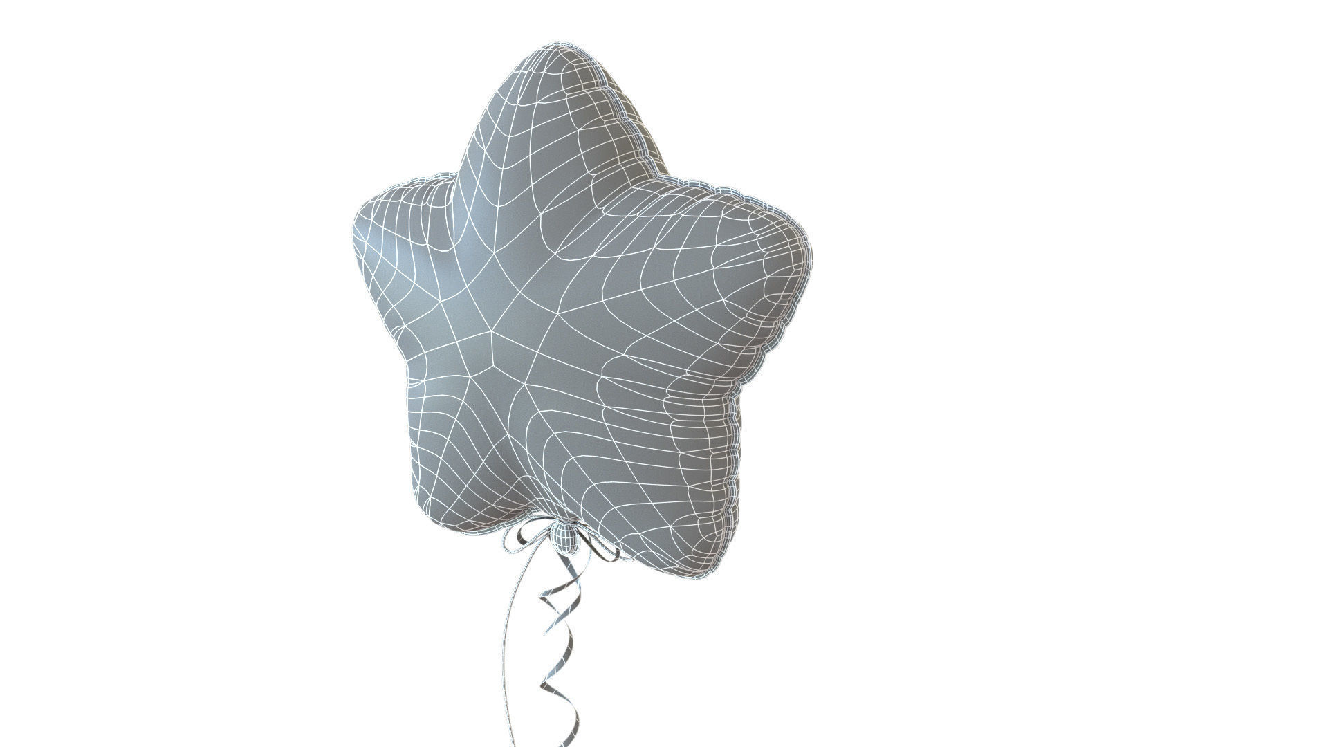 Metallic balloons Low-poly 3D model_10