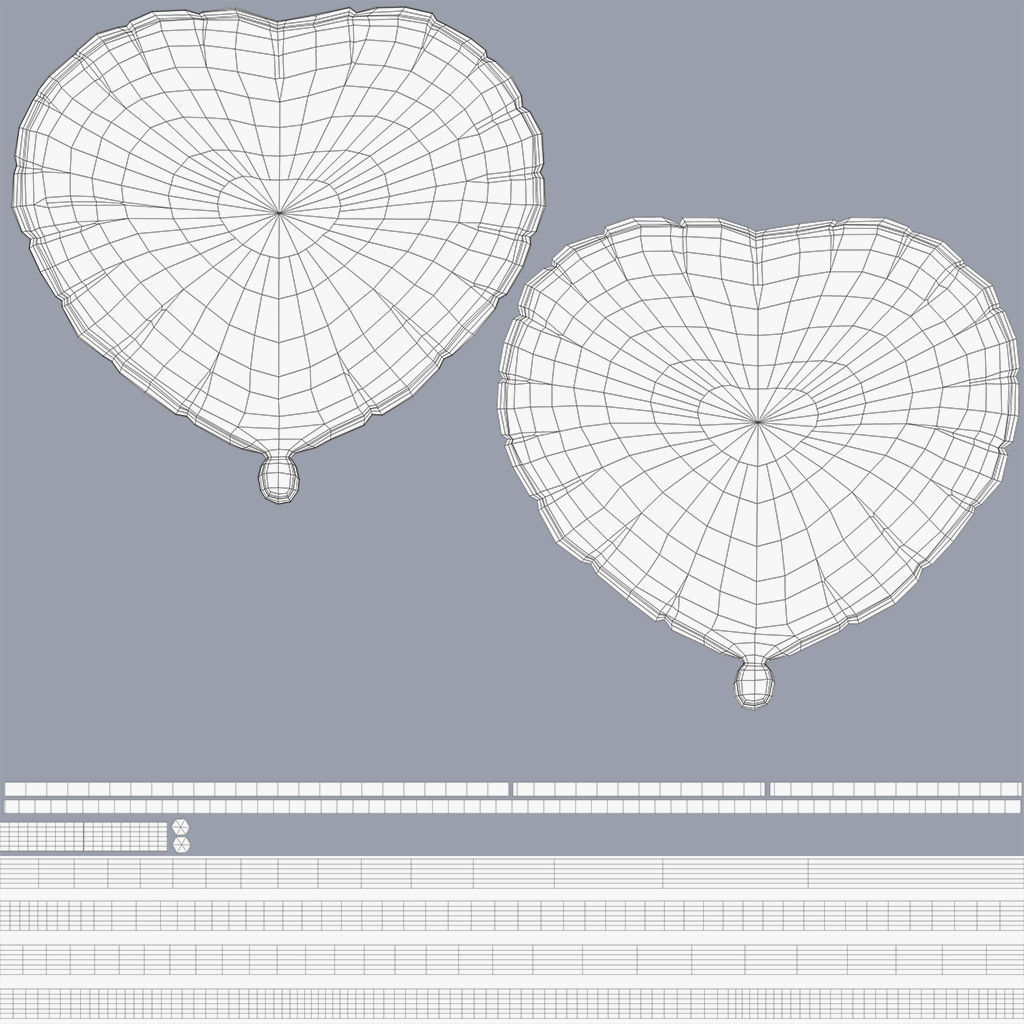Metallic balloons Low-poly 3D model_13