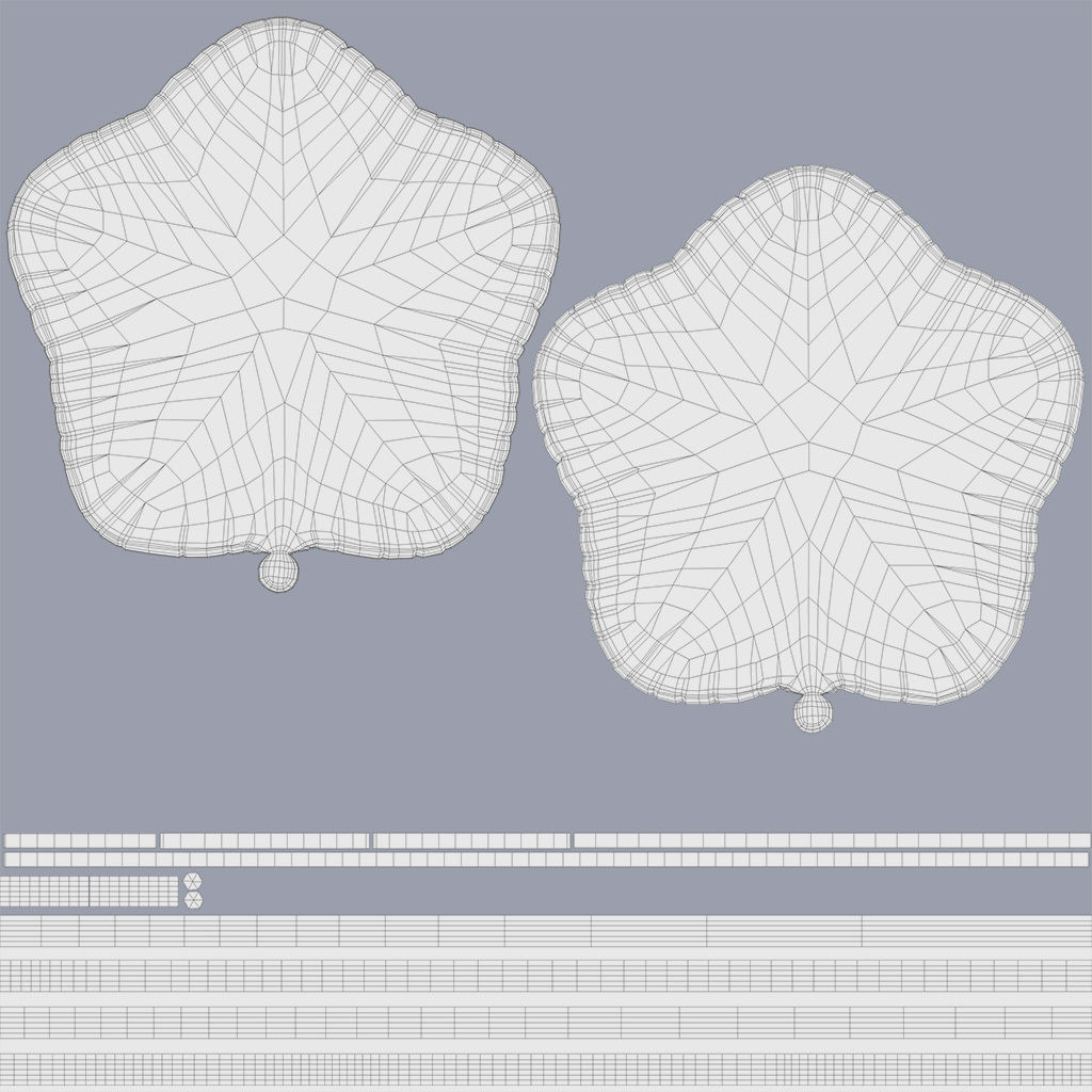 Metallic balloons Low-poly 3D model_15