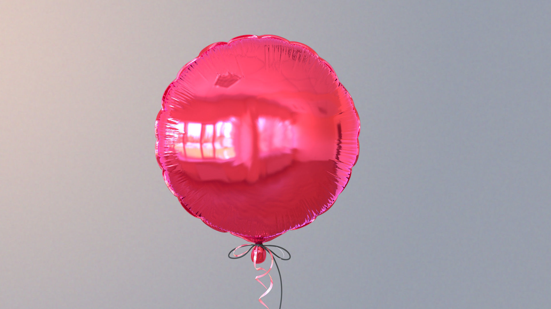 Metallic balloons Low-poly 3D model_8