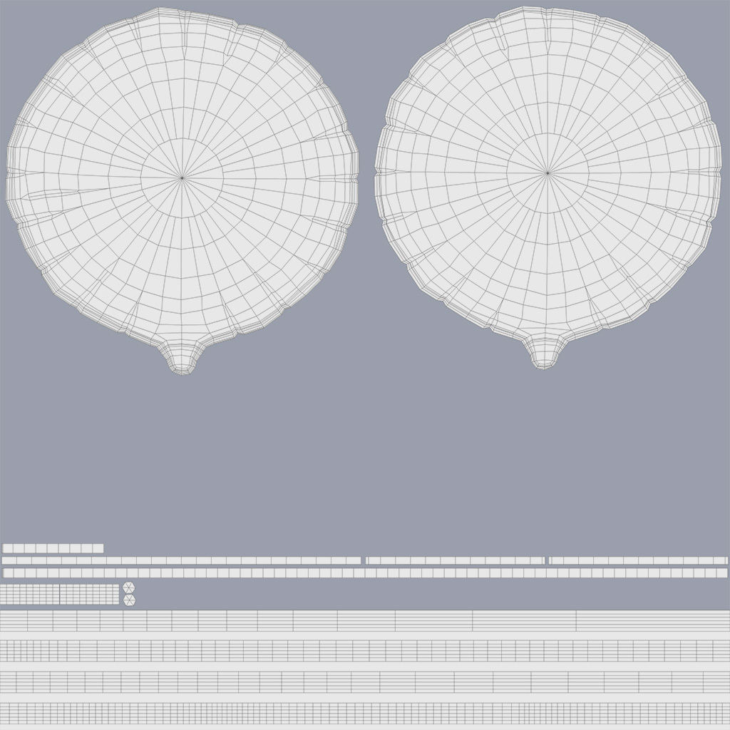 Metallic balloons Low-poly 3D model_14