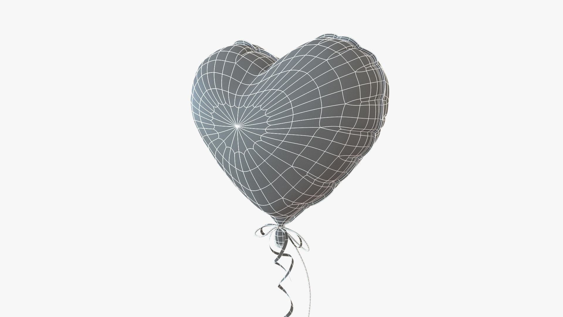 Metallic balloons Low-poly 3D model_11