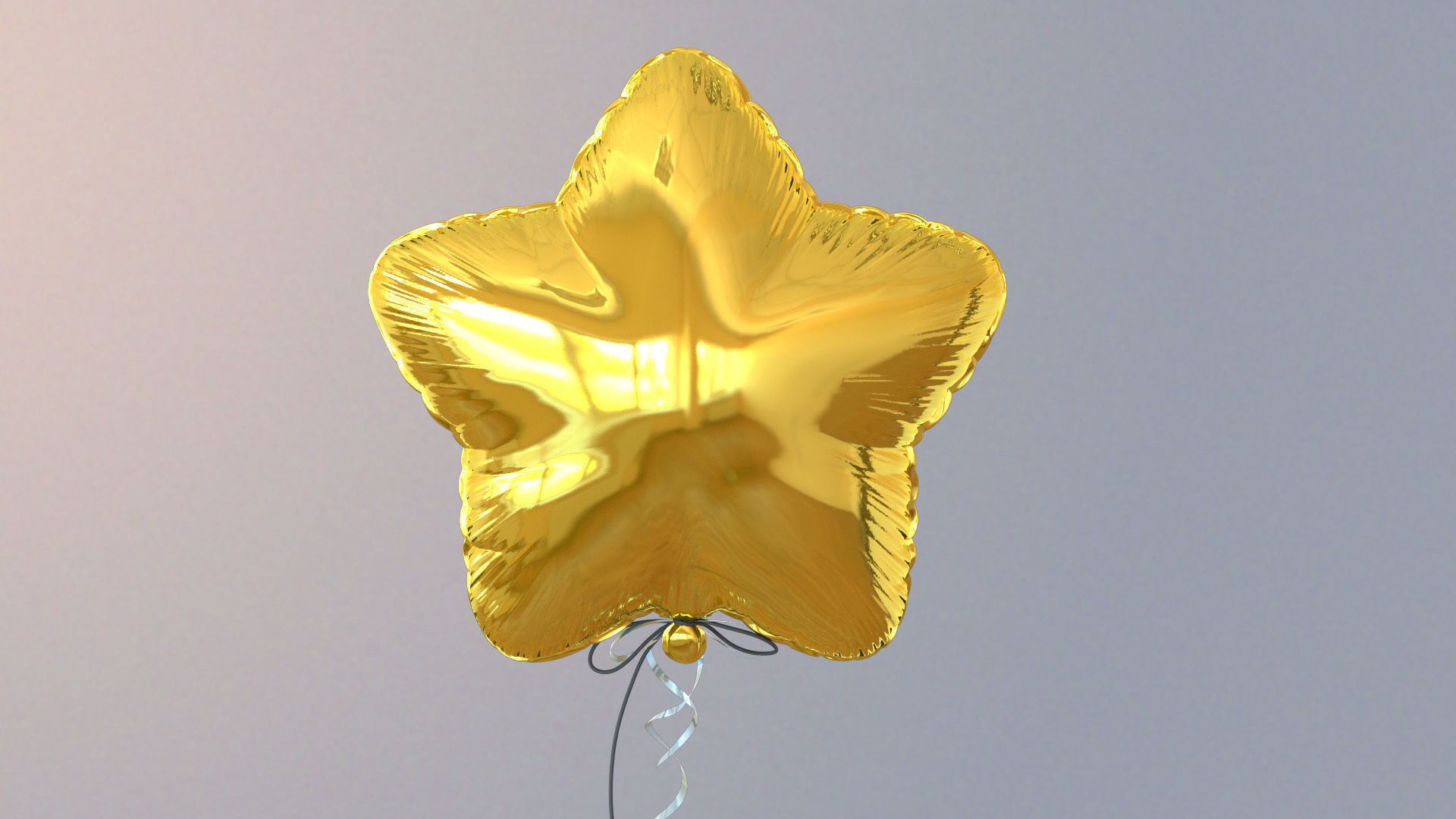 Metallic balloons Low-poly 3D model_9