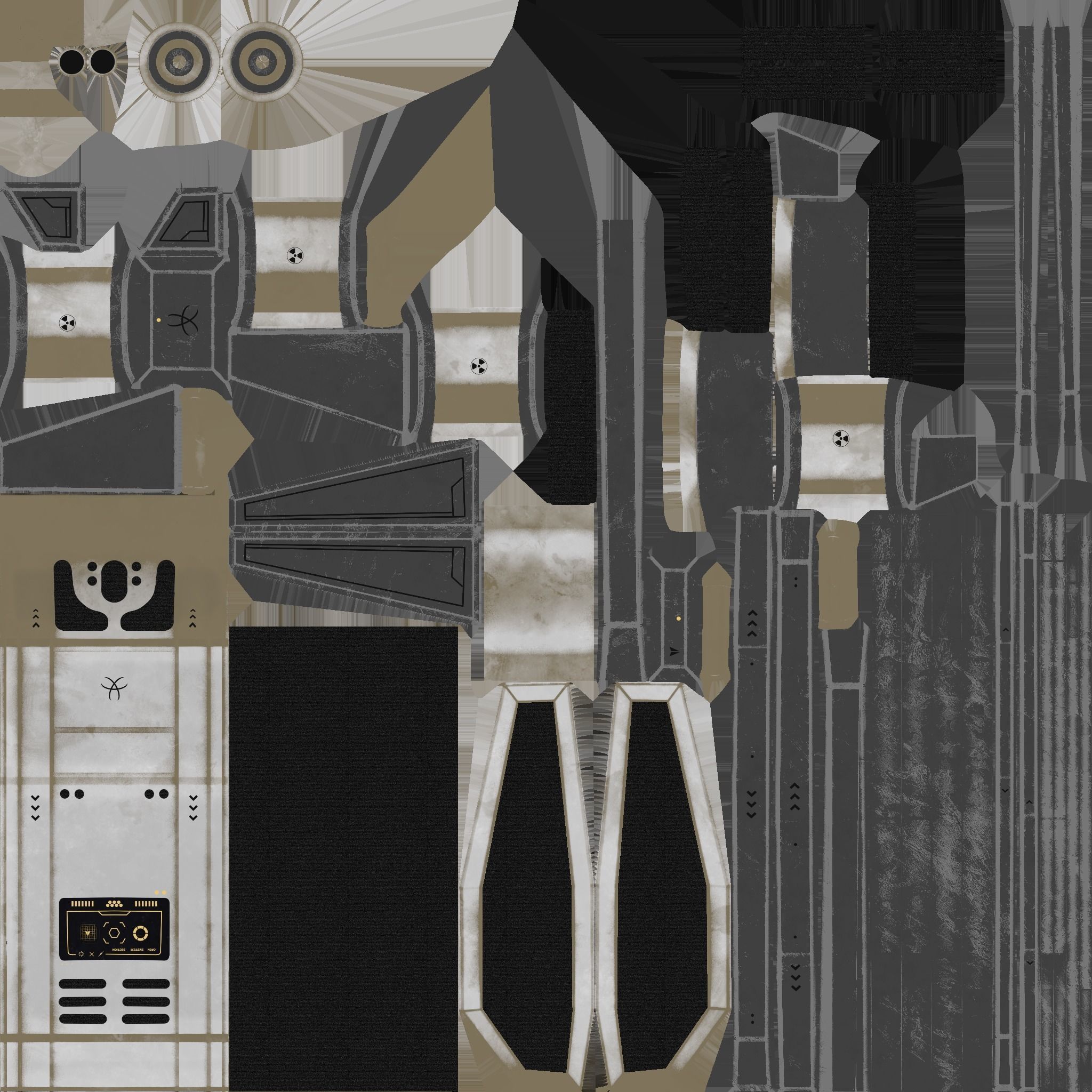 SciFi Backpack F07 White Dirt - Fashion Character Design Low-poly 3D model_19