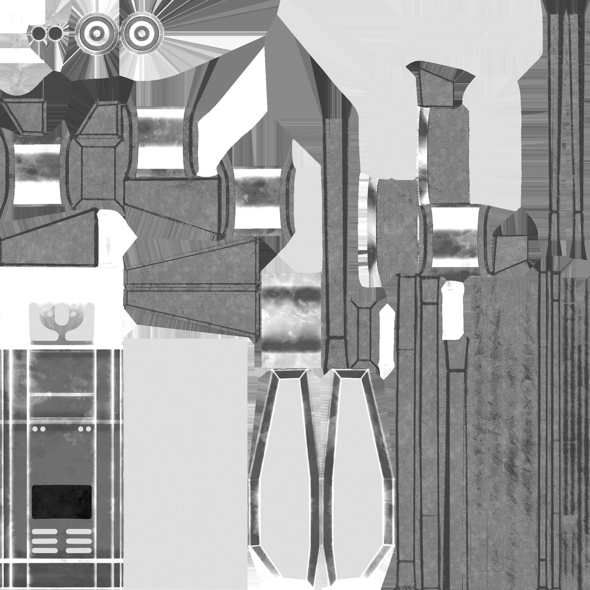 SciFi Backpack F07 White Dirt - Fashion Character Design Low-poly 3D model_24