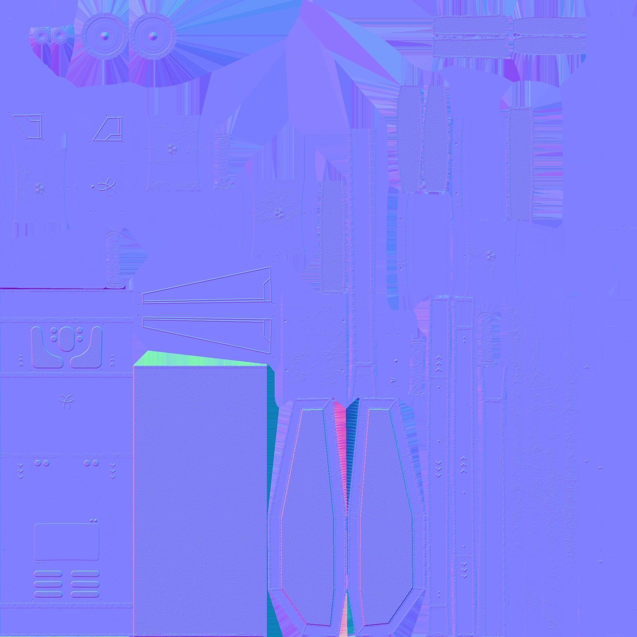 SciFi Backpack F08 Black Red - Fashion Character Design Low-poly 3D model_23