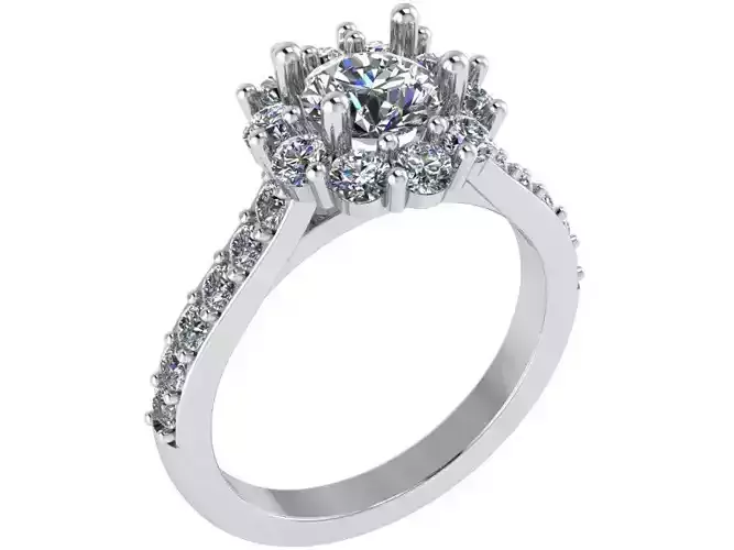 Round Diamond Cluster Ring 0257