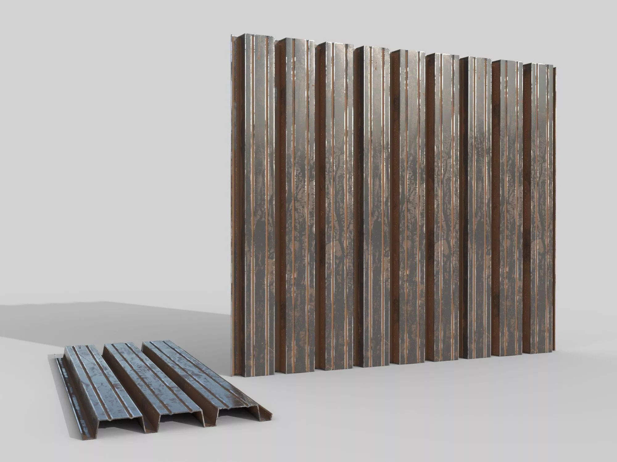 Corrugated Galvanized Metal Sheets 5 Low-poly 3D model