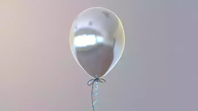 Balloon metallic colored Low-poly 3D model