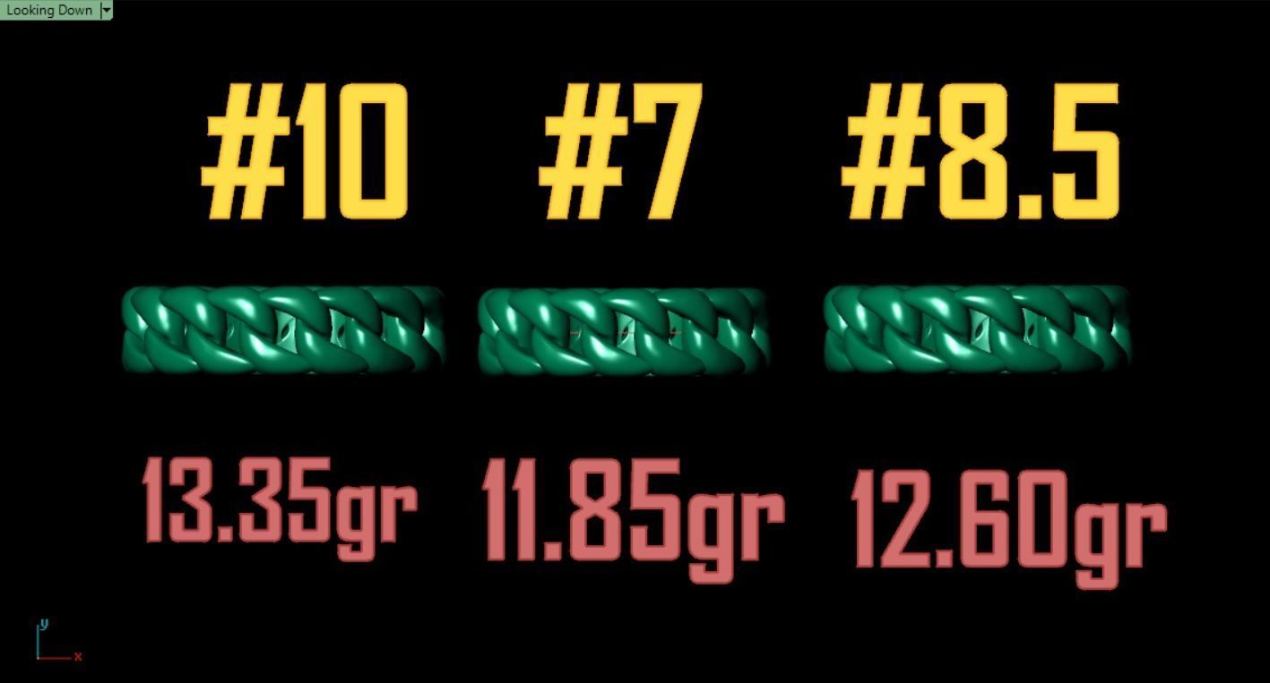 Cuban ring 3D model 3D print model_6